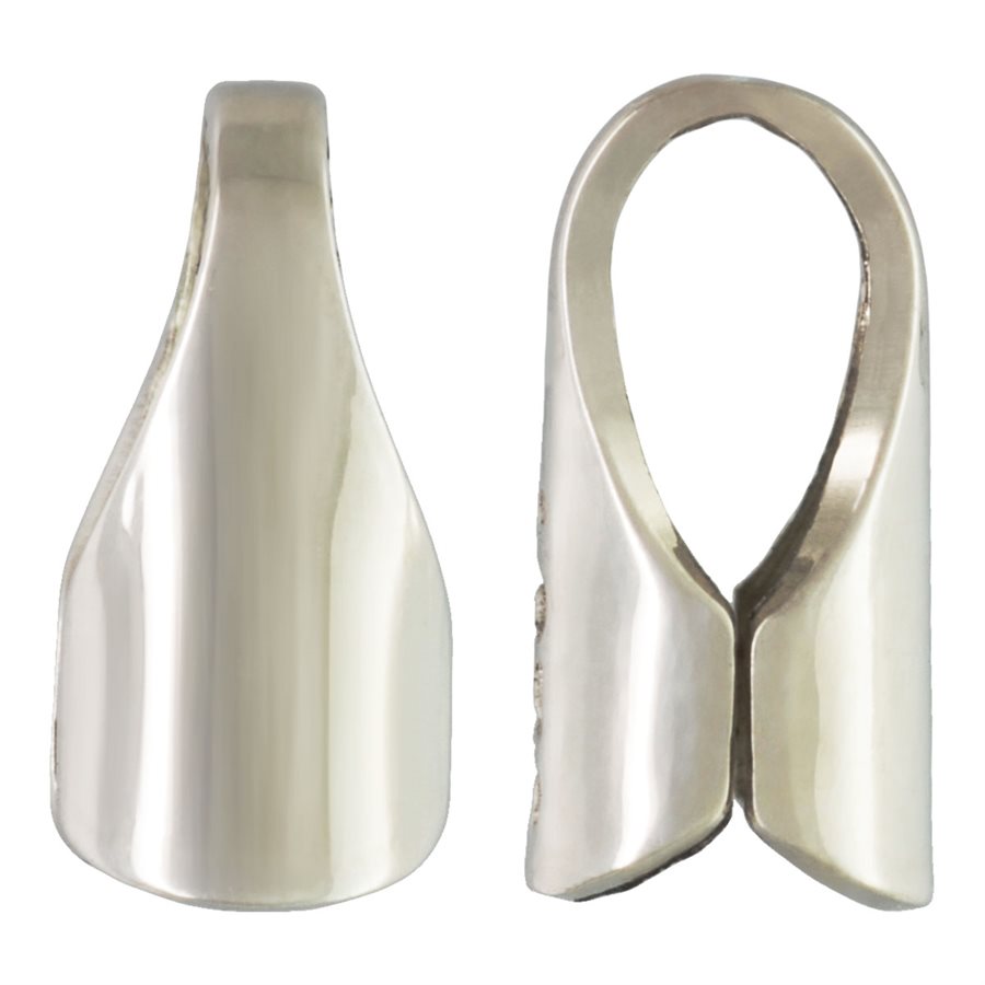 Sterling Silver 5.75x3mm End Cap With Ring (2mm ID) - 20pcs/pack