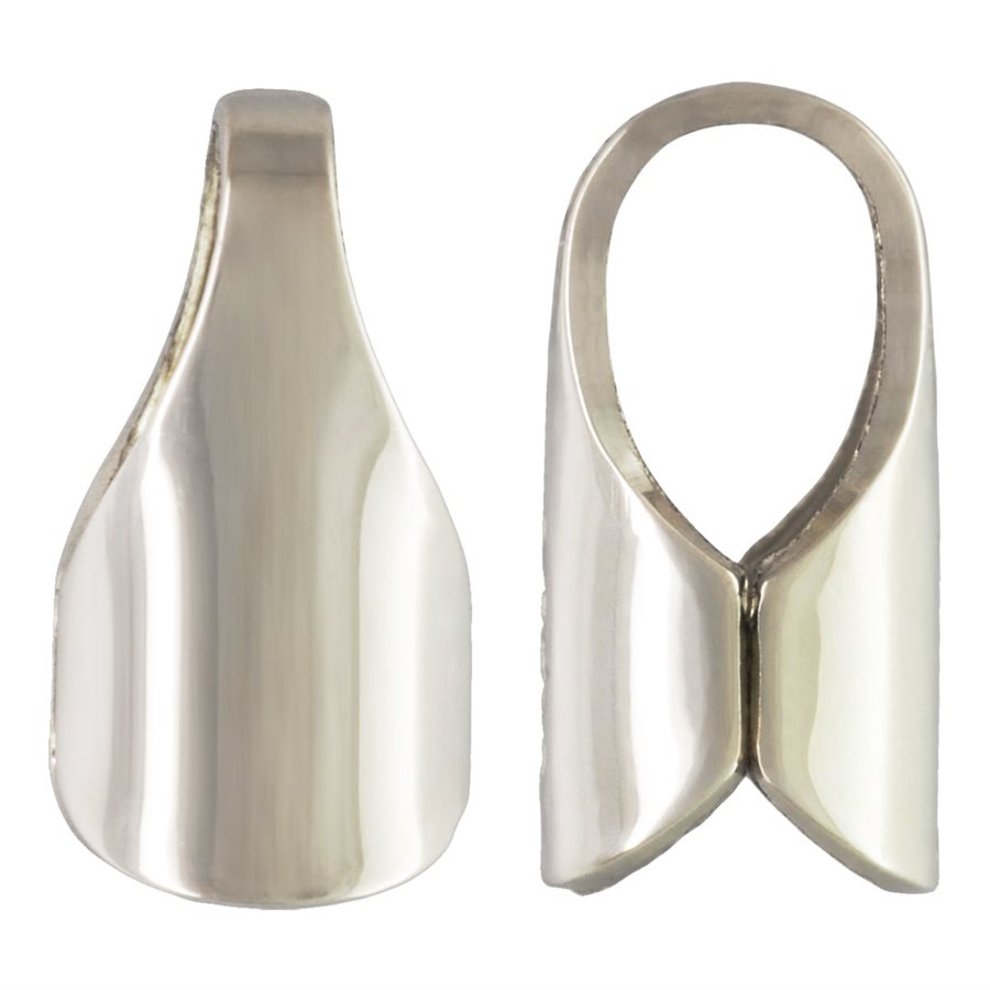 Sterling Silver 7x3.6mm Cap W/ Ring (3mm ID)- 10pcs/pack