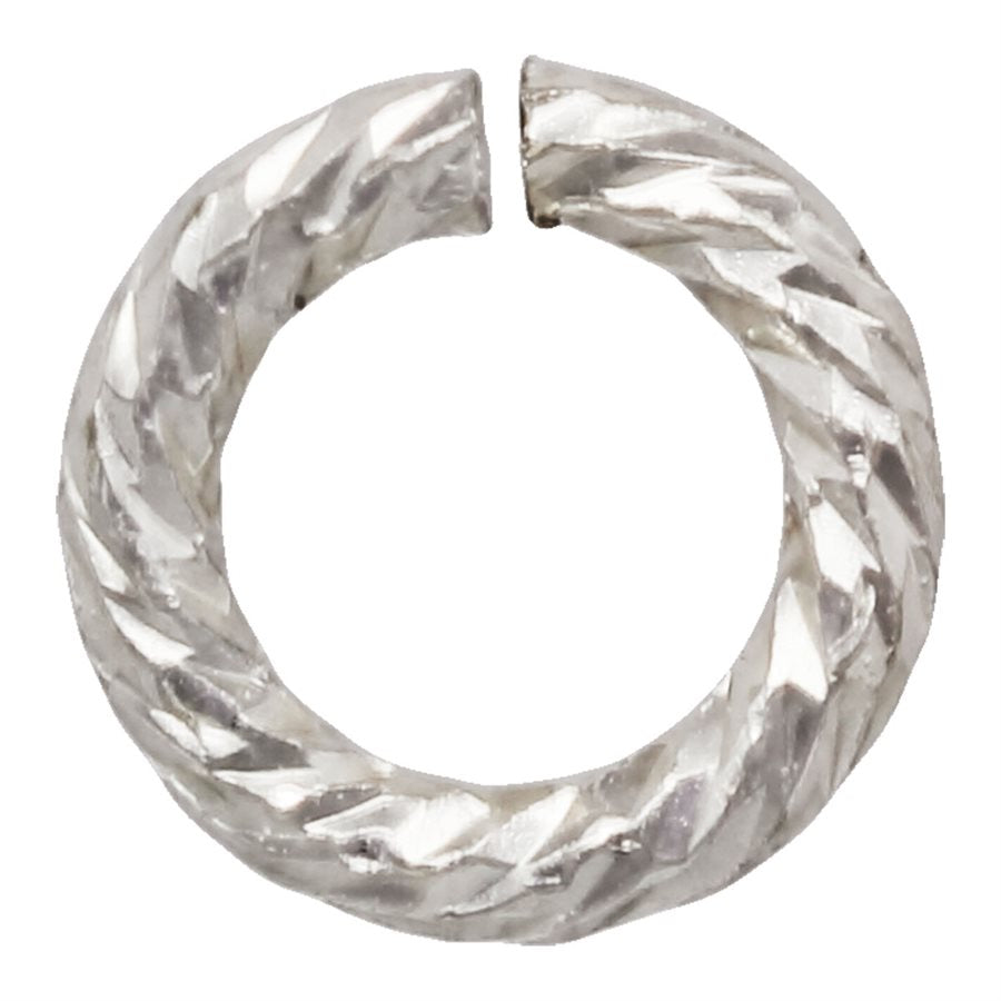 Sterling Silver Sparkle 20.5ga 4mm Open Jump Ring - 100pcs/pack