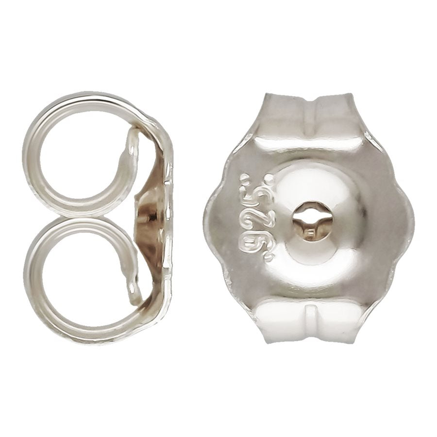 Schwere Ohrringverschlüsse aus Sterlingsilber, 4,7 x 5,4 mm, 10 Paar/Packung 