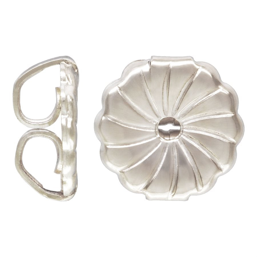 Sterling Silver 7.2x7mm Large Premium Earring Back - 5pairs/pack