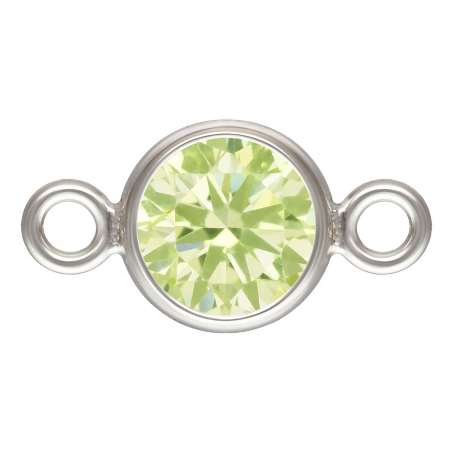 Lime CZ Lünettenverbinder Sterling Silber 4mm - 2Stk/Packung