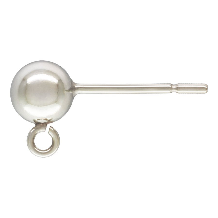Ball Earring Sterling Silver 5mm - 5 pairs/pk