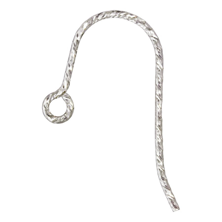 Sterling Silver Sparkle French Ear Wire 19x9.75mm - 5 pairs/pack