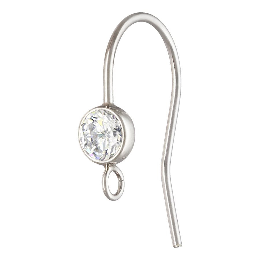 Ohrstecker aus Sterlingsilber, 4 mm, CZ, 17,5 x 10,5 mm – 1 Paar