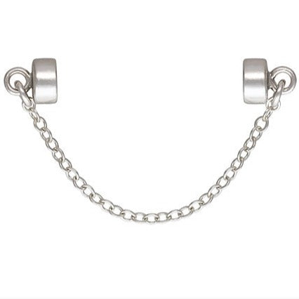 Sterling Silver 40mm Flat Cable Safety Chain w/Magnetic Clasp - 1Pc