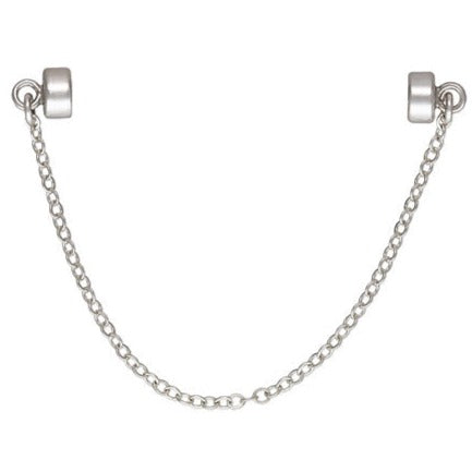 Sterling Silver 70mm Flat Cable Safety Chain w/Magnetic Clasp - 1Pc