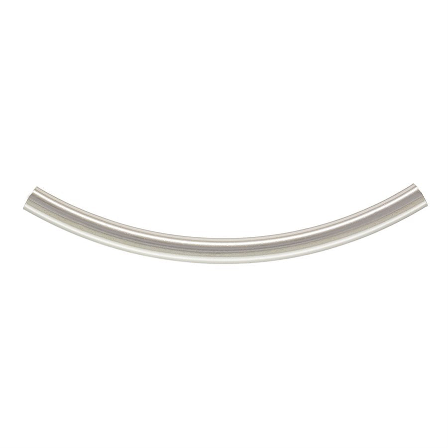Tubo curvo de plata esterlina de 30 x 2 mm (diámetro interior de 1,5 mm) - 10 piezas/paquete