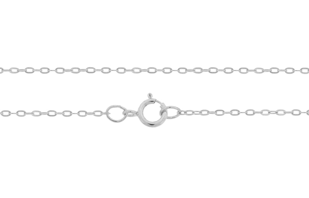 Sterling Silver 1.5x1mm 16 Inch Drawn Flat Cable Neck chain with clasp - 1pc