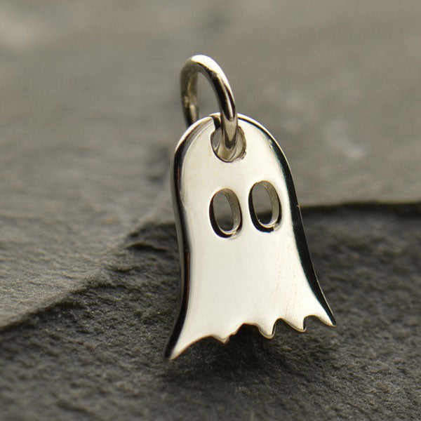 Sterling Silver Ghost Charm 14x8.5mm - 1pc