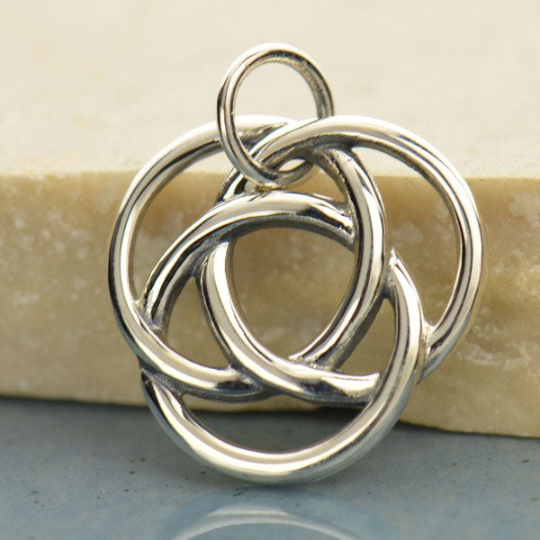 Sterling Silver Infinite Circles Love Knot Charm 18x16mm - 1pc