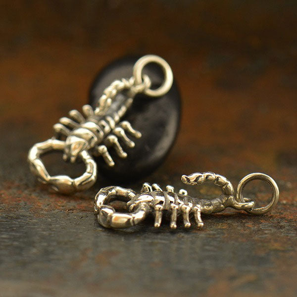 Sterling Silver 3D Scorpion 18.85x10.3mm Charm - 1pc