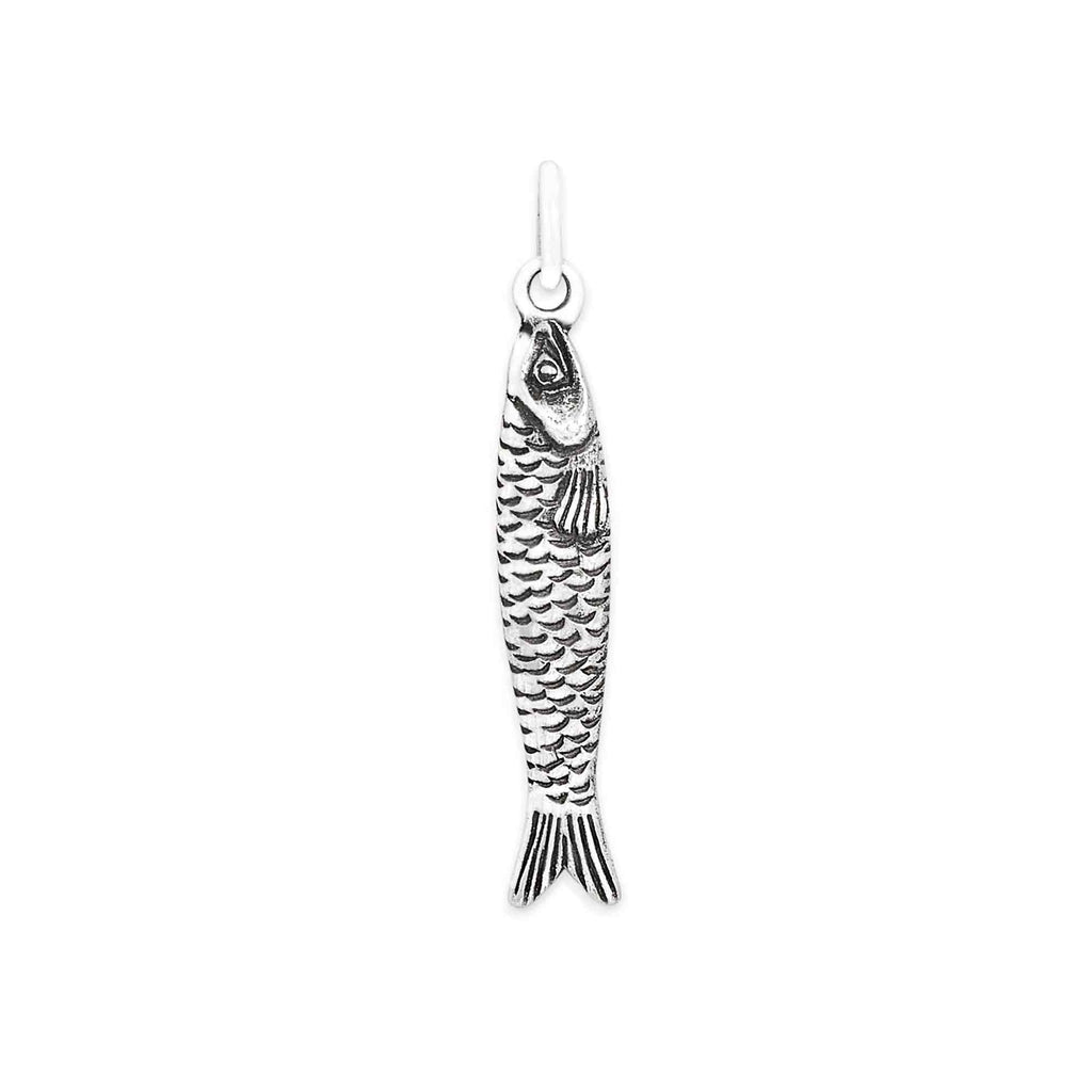 Sterling Silver Small Sardine Charm 29x5mm - 1Pc