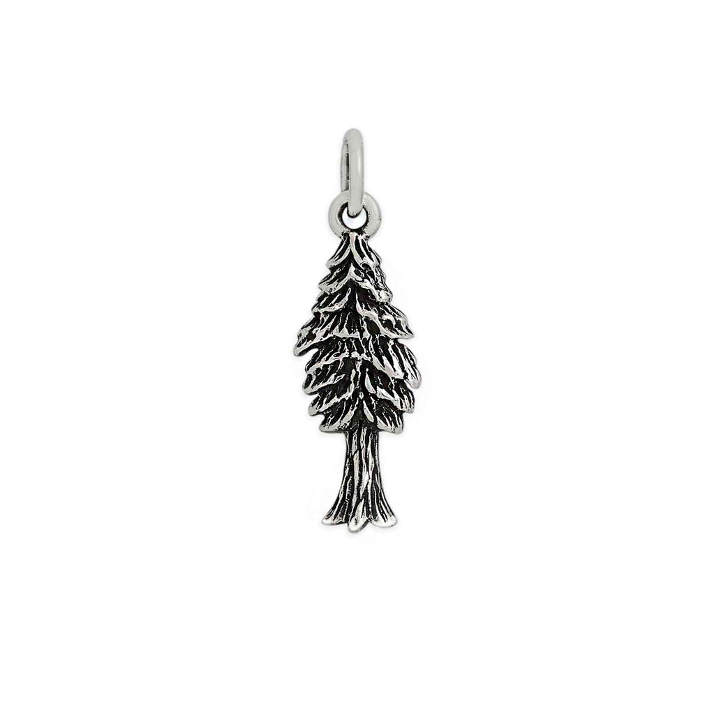 Sterling Silver Small Dimensional Pine Tree Charm 22x7mm - 1Pc