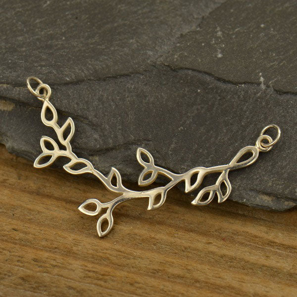 Leafy Branch Festoon Sterling Silver 47.5x18.5mm - 1pc