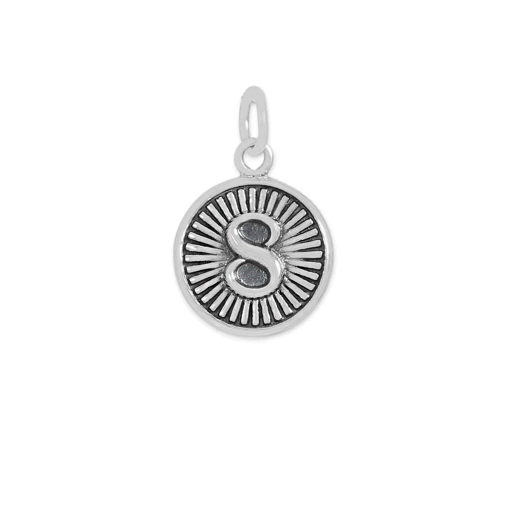 Sterling Silver Lucky 8 Coin Charm 17x11mm - 1Pc