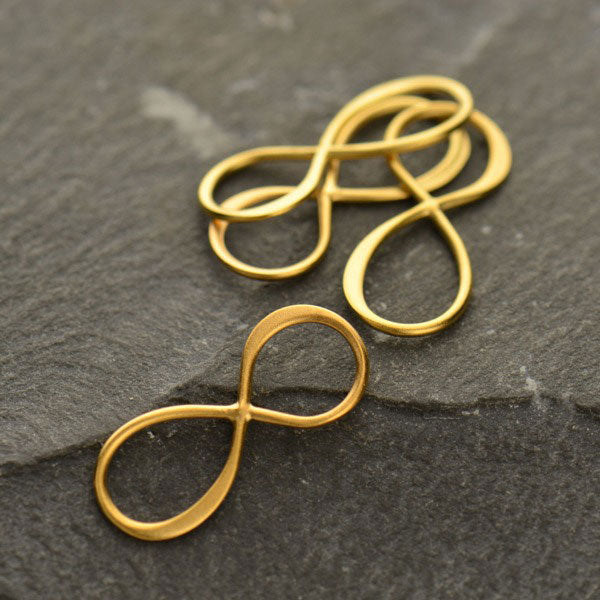 Irregular Infinity Link 24Kt Gold Plated Sterling Silver 20x8mm Small - 1 pc