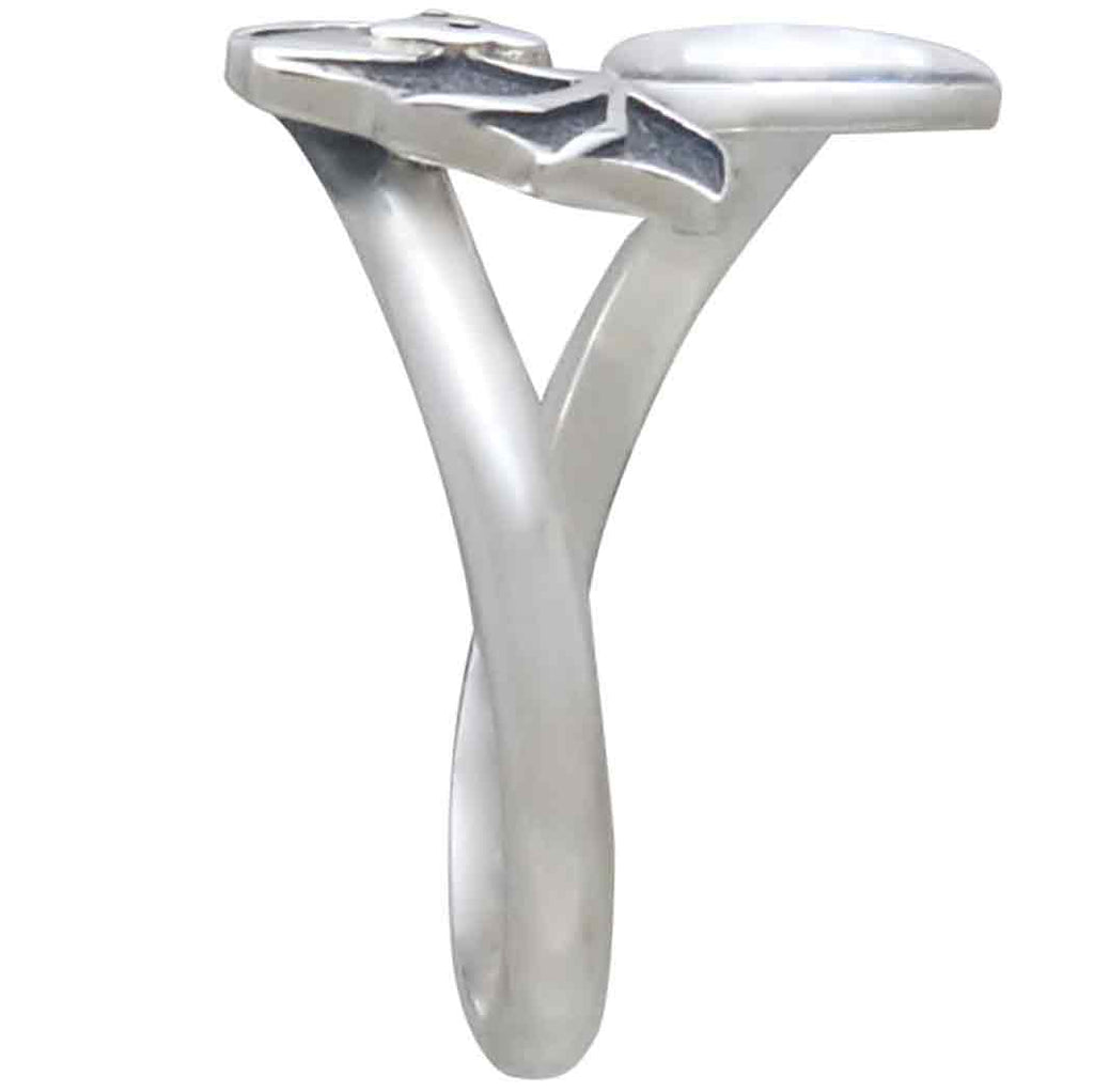 Sterling Silver Adjustable Moon and Bat Ring - 1Pc – Plazko