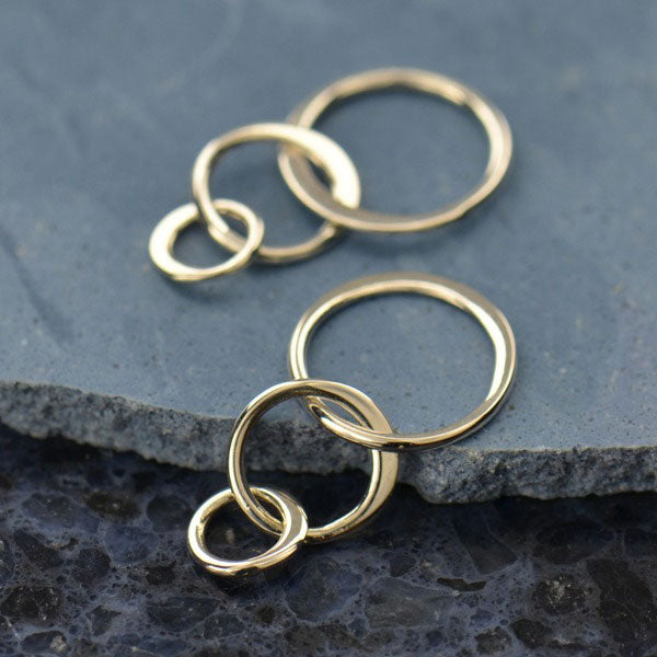Three-Circle Link Sterling Silver 20x10mm - 1 pc