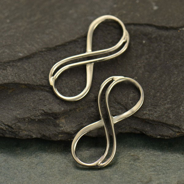 Small Double-Infinity Link Sterling Silver 20x9.5mm - 1pc