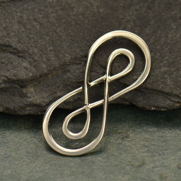 Interwoven Infinity Link Sterling Silver 23x10mm - 1 pc