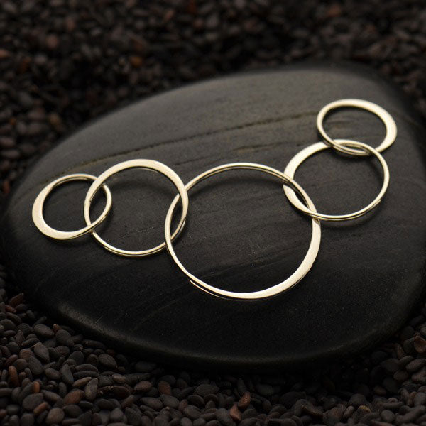 Five-Circle Link Sterling Silver 57x19mm - 1pc