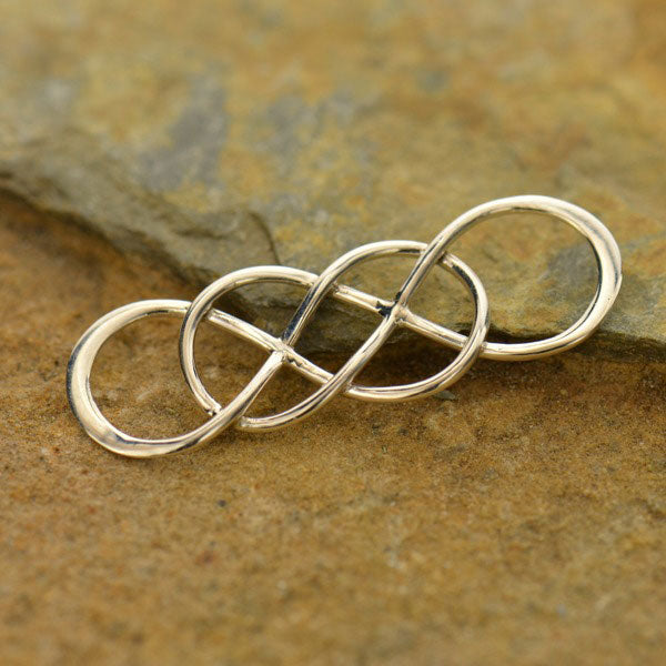Sterling Silver Intertwined Infinity Link 26x8mm - 1pc