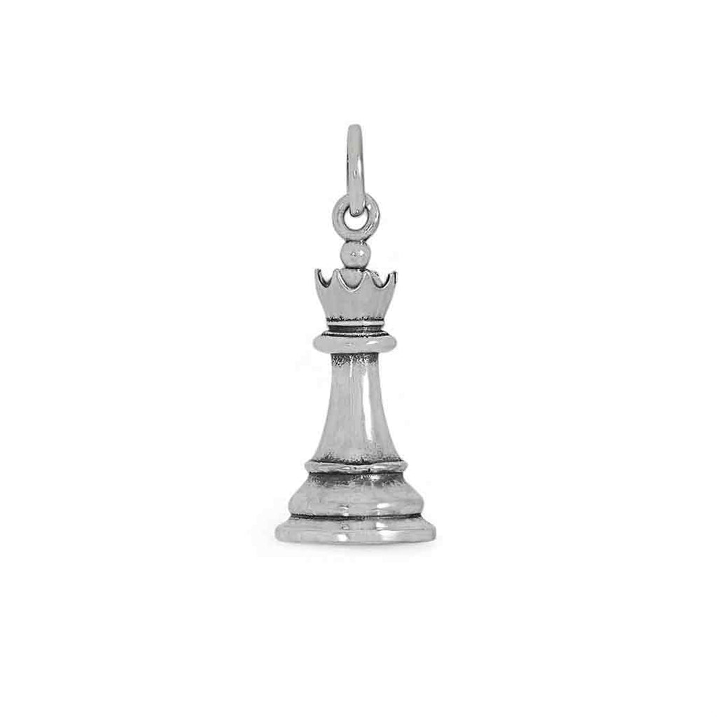 Sterling Silver Queen Chess Piece Charm 23x9mm - 1Pc