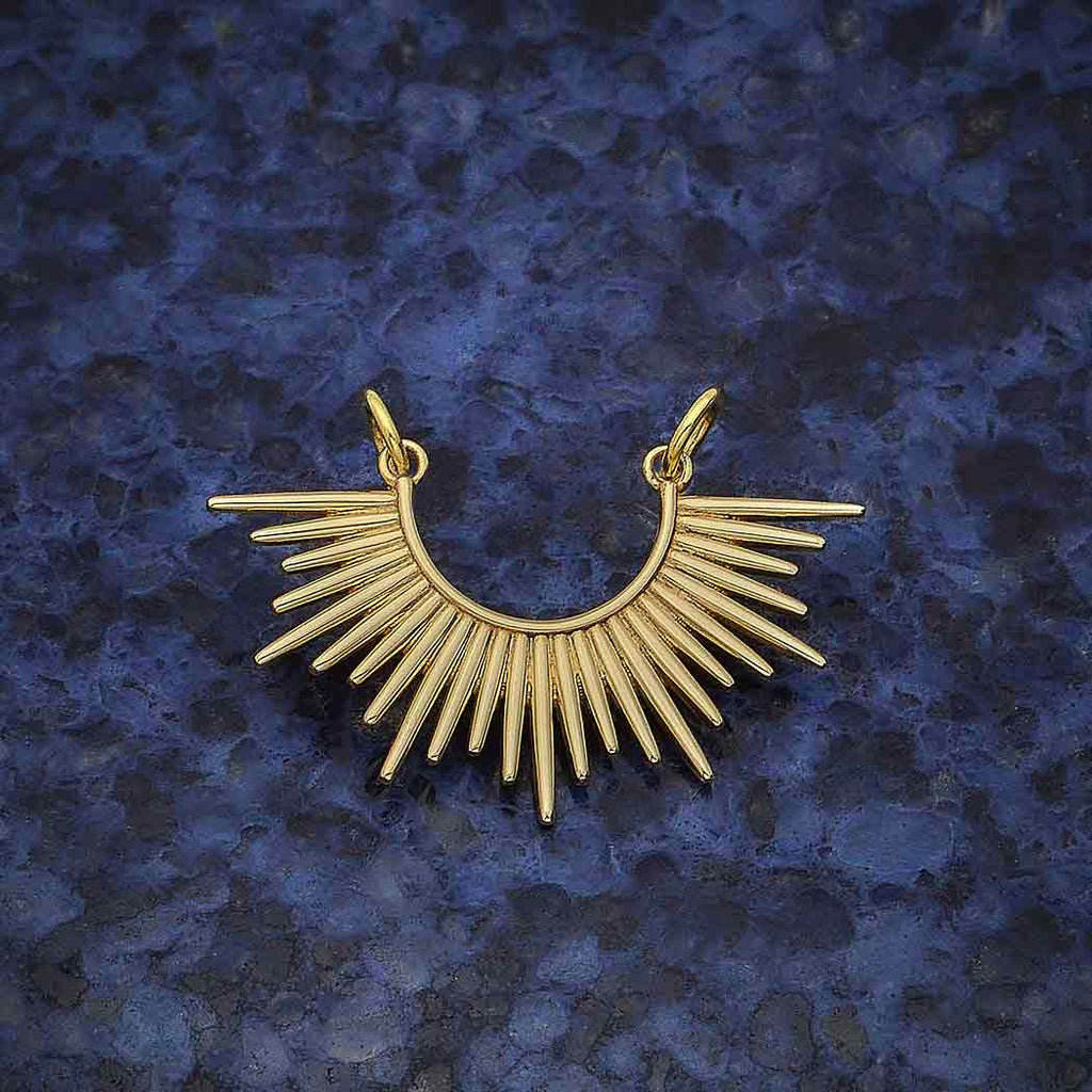 Bronze Sunburst Spike Pendant Festoon 23x32mm - 1 Piece