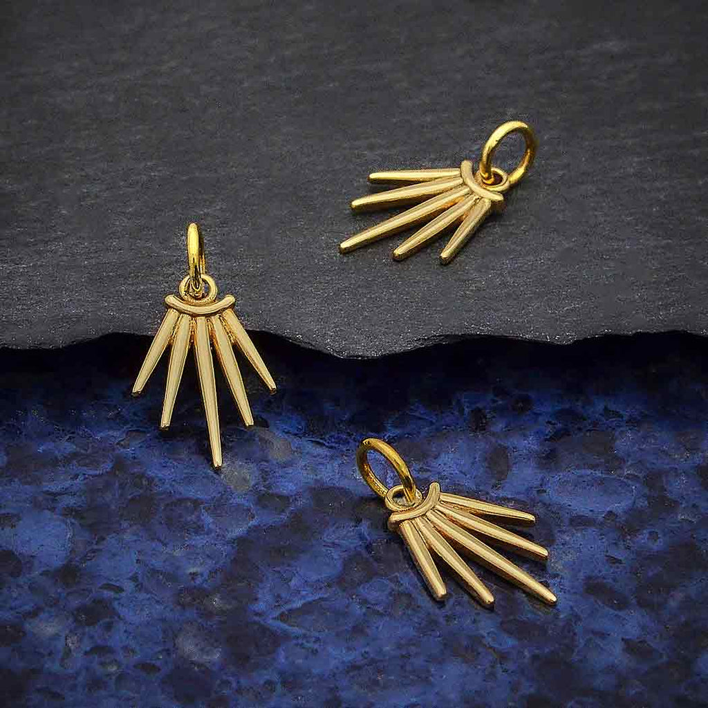 Bronze Five Spike Charm 17x10mm - 1Pc