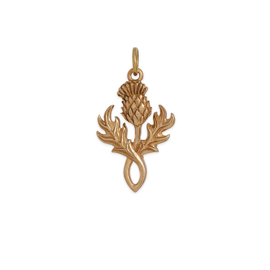 Bronze Dimensional Thistle Charm 26x15mm - 1pc