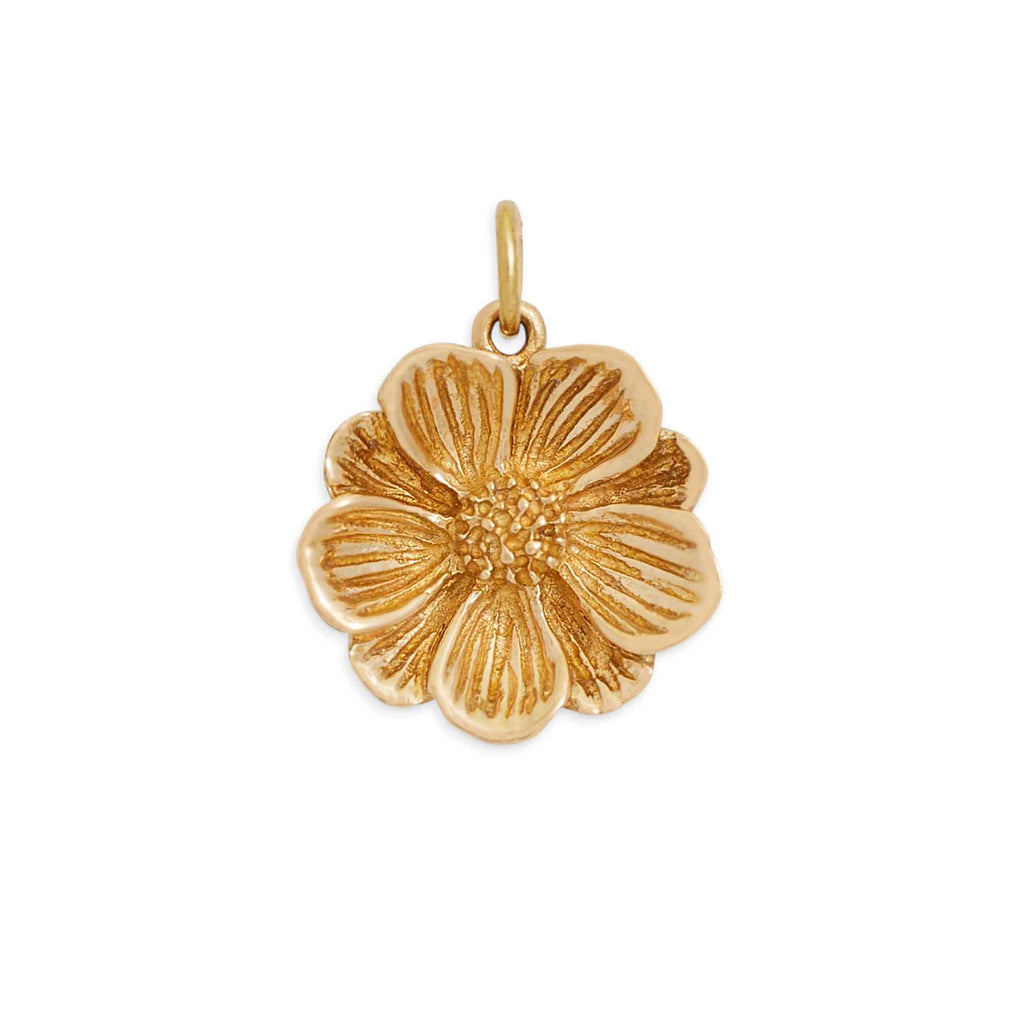 Bronze Peony Charm 20x16mm - 1Pc