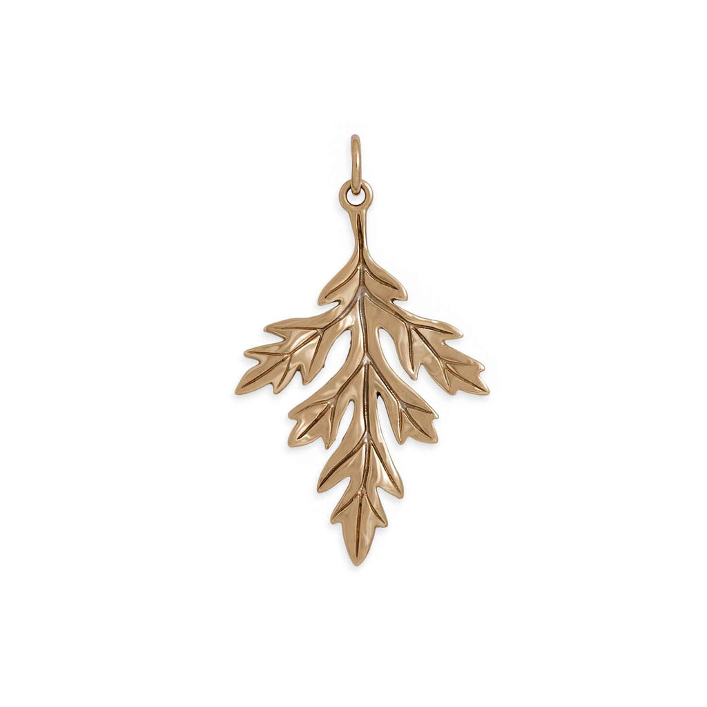 Bronze Mugwort Leaf Charm 35x20mm - 1Pc