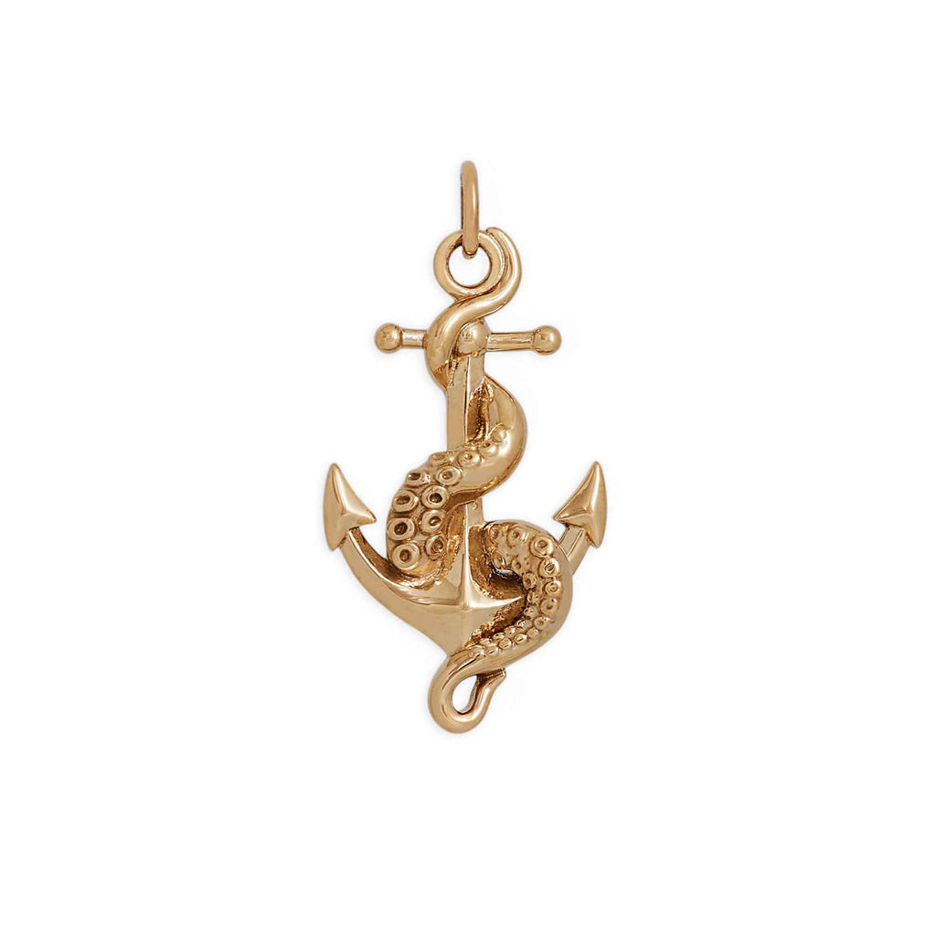 Bronze Anchor and Octopus Tentacle Pendant 29x15mm - 1Pc
