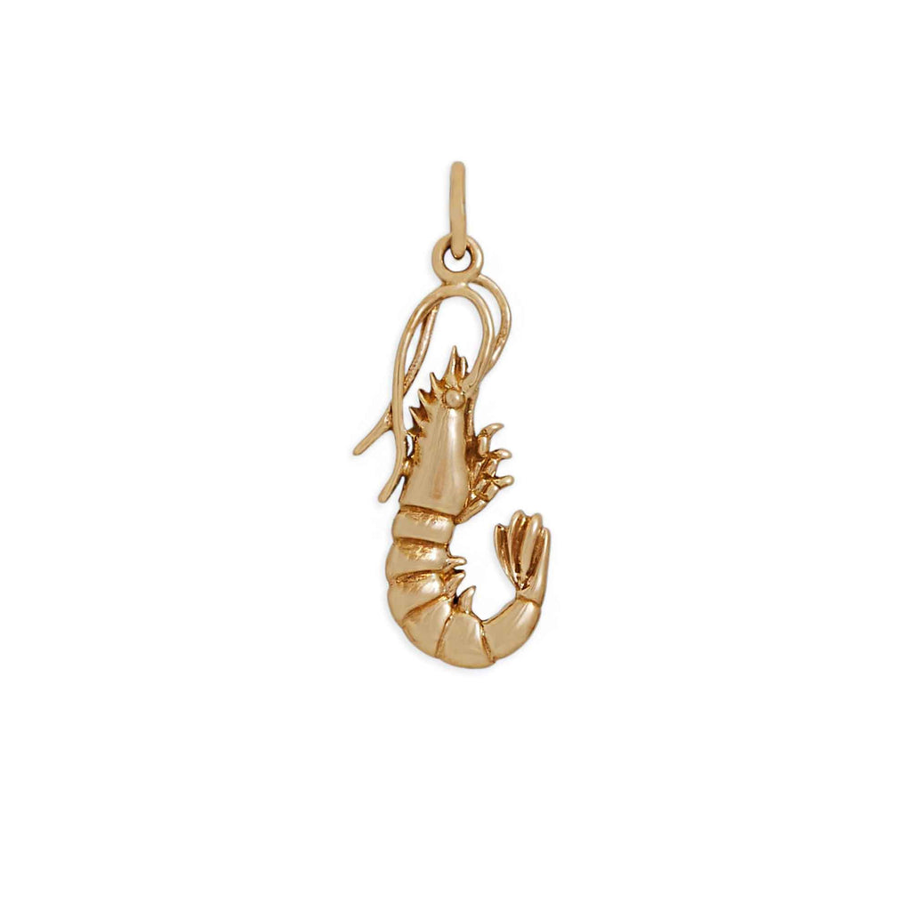 Bronze Shrimp Charm 25x11mm - 1Pc