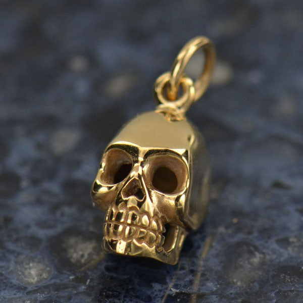 Medium Skull Jewelry Charm - Bronze 16x7mm - 1Pc