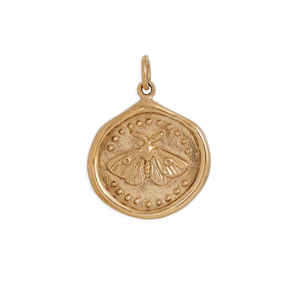 Bronze Wax Seal Moth Charm 23x18mm - 1Pc