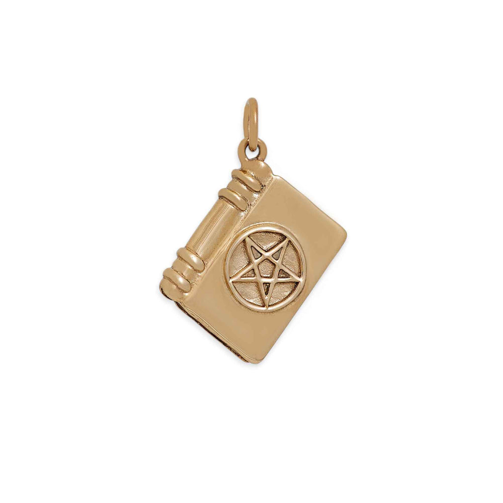 Bronze 3D Magic Spell Book Charm 20x13mm - 1Pc