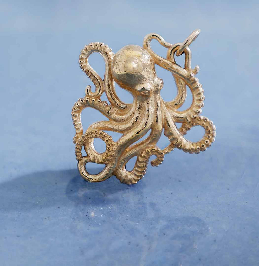 Bronze Detailed Octopus Charm 28x24mm - 1Pc