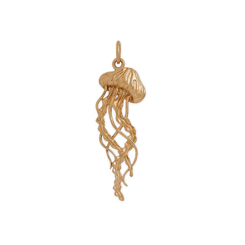 Bronze Detailed Jellyfish Pendant 35x11mm - 1Pc