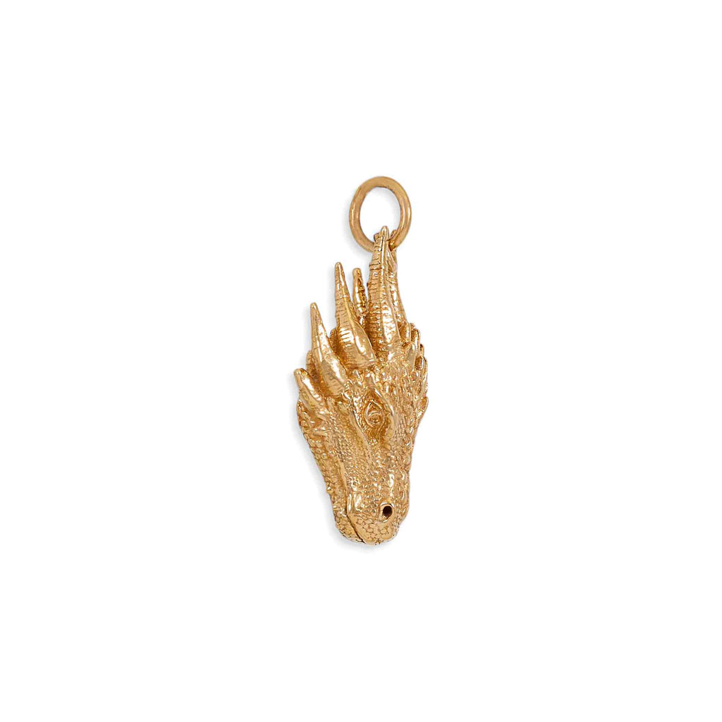 Bronze Dragon Head Charm 25x12mm - 1Pc