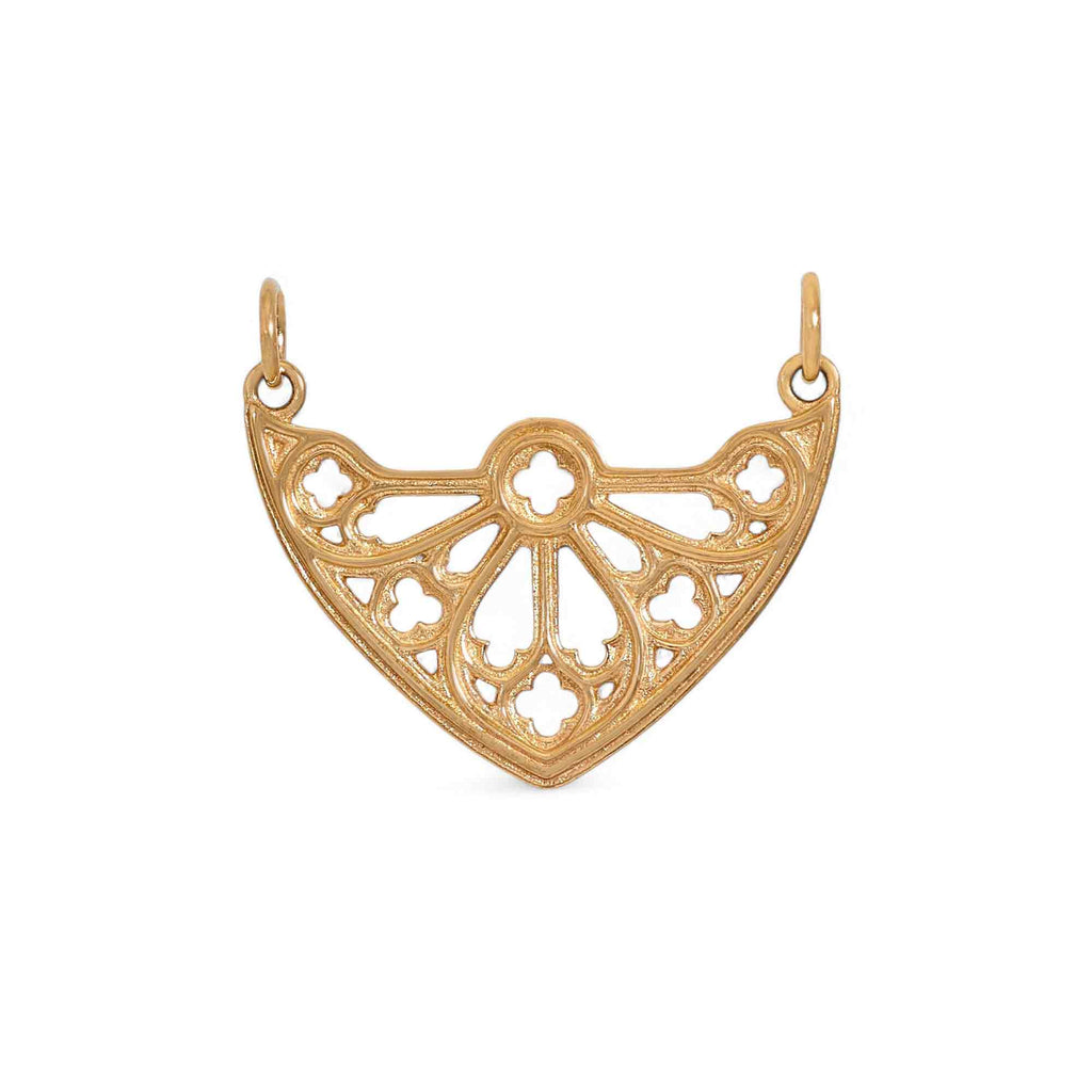 Bronze Cathedral Rose Window Pendant Festoon 23x28mm - 1Pc