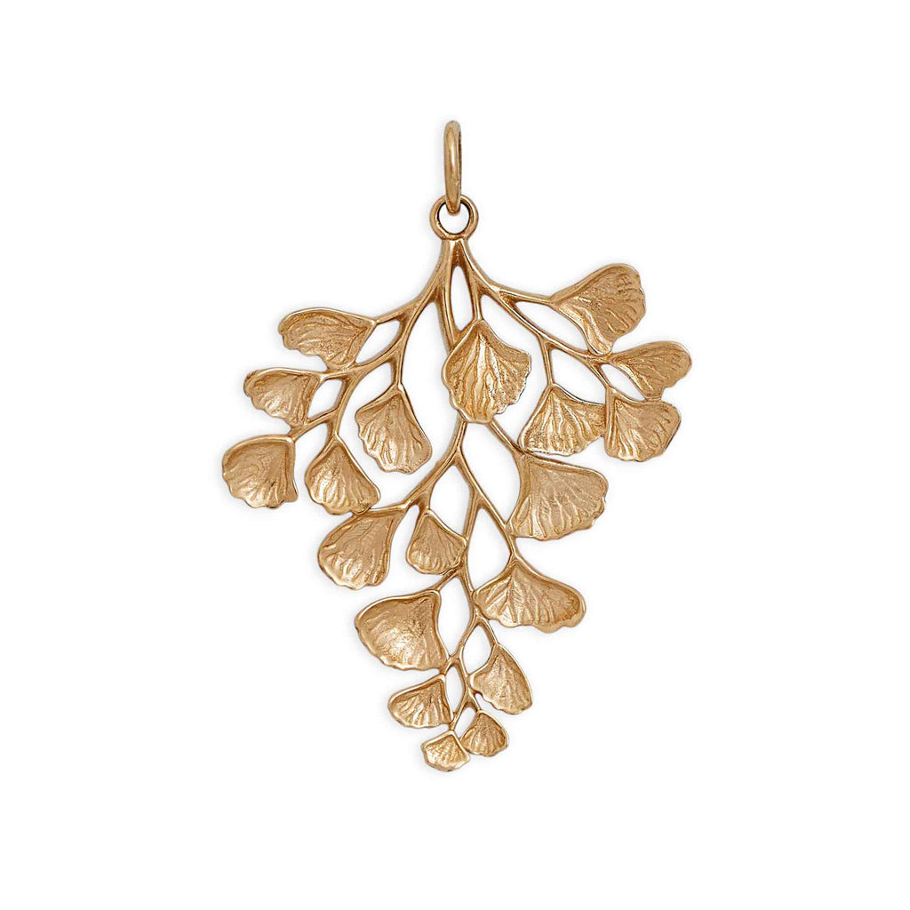 Bronze Maidenhair Fern Charm 35x26mm - 1Pc
