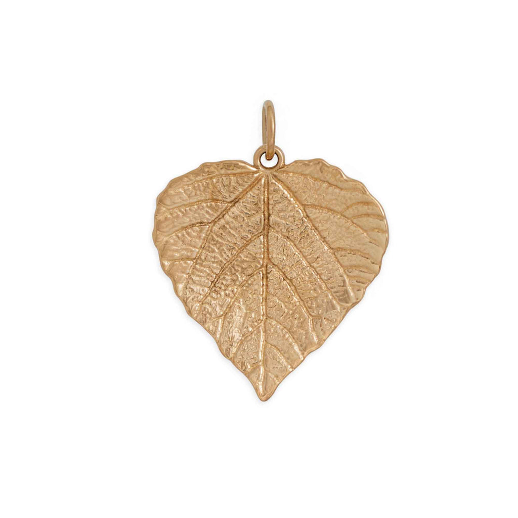 Bronze Aspen Leaf Charm 26x20mm - 1Pc
