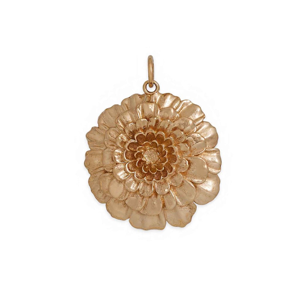 Bronze Marigold Pendant 28x22mm - 1Pc