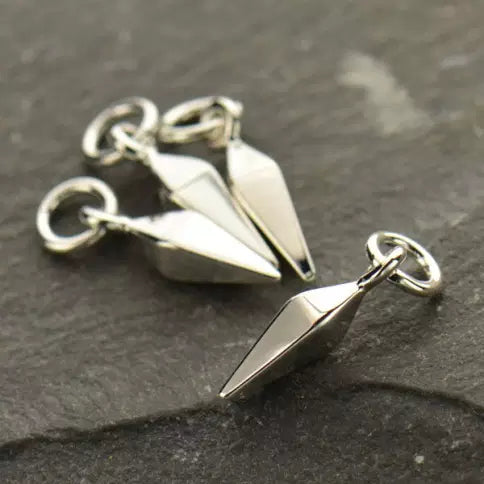 Sterling Silver Small Spike Dangle 16.5x2.7mm - 1pc