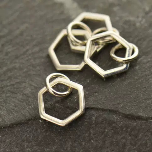 Sterling Silver Small Single Honeycomb 12x8mm - 1pc
