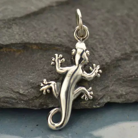 Sterling Silver Gecko Charm 22x9mm - 1pc