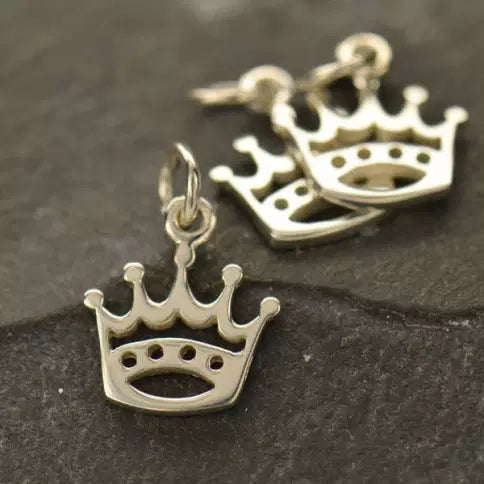 Crown Charm Sterling Silver 12x11mm - 1pc