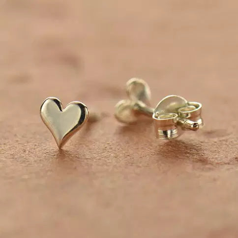 Sterling Silver Stud Earrings - Tiny Heart 5x5mm - 1Pr
